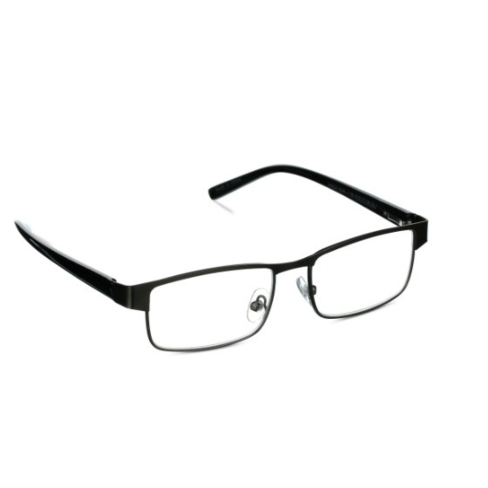 3‎ Pairs M+ Readers Birch Gunmetal Rectangular Reading Glasses +1.00 Strength